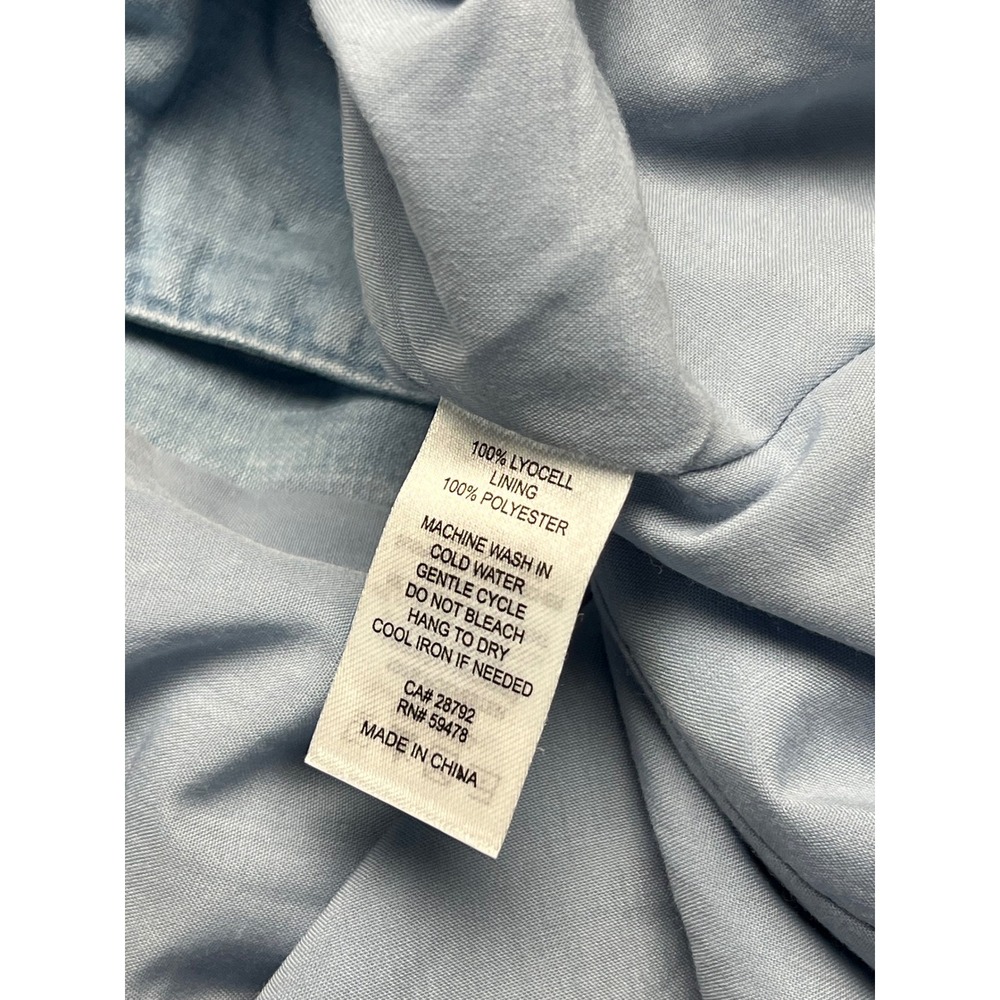 Sigrid Olsen Blue Denim Vest Top Tencel Lightweight Sleeveless Button Front S - Picture 4 of 13